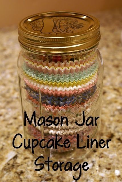 mason jar cupcake liner storage
