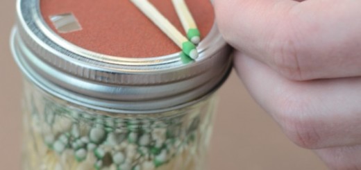 matches in a jar with strikeable lid