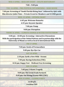 Flyer with Schedule of Events 