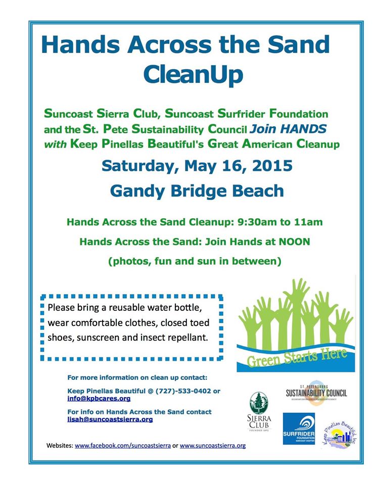 Pre Hands Across the Sand-Clean Up Gandy Bridge Beach