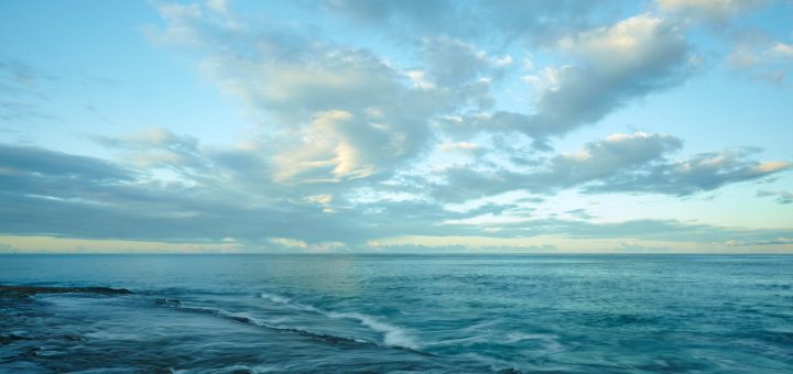 ocean view with sea mines below due to war